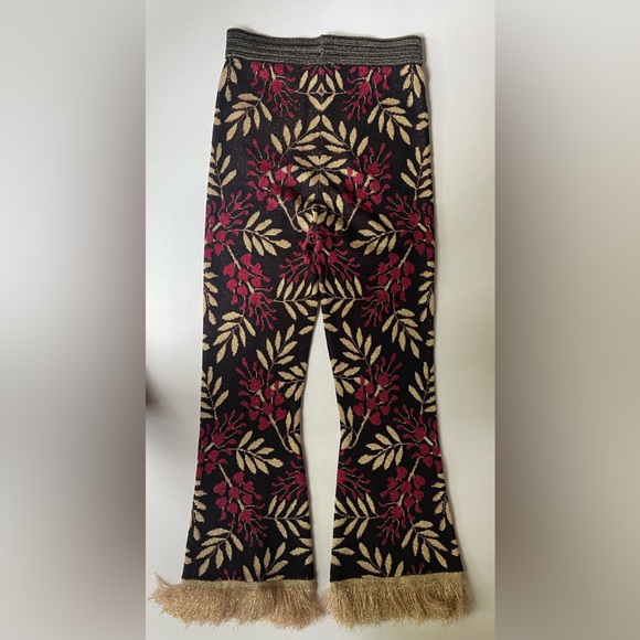 ALICE MCCALL Shadow Sun Gold Metallic Fringe Flare Pants Sz 4 / 36 NWOT - Picture 6 of 6